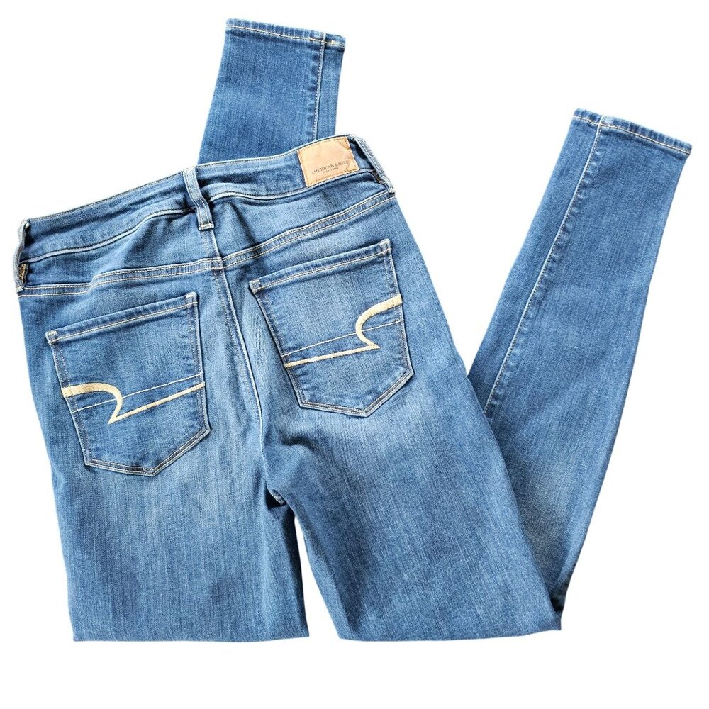 American Eagle Women's Super Hi Rise Jegging jeans medium blue size 4R